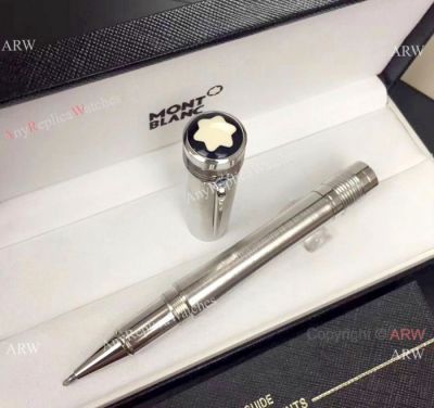 New Copy Mont Blanc Pen for sale - Mahatma Gandhi Silver Rollerball Pen